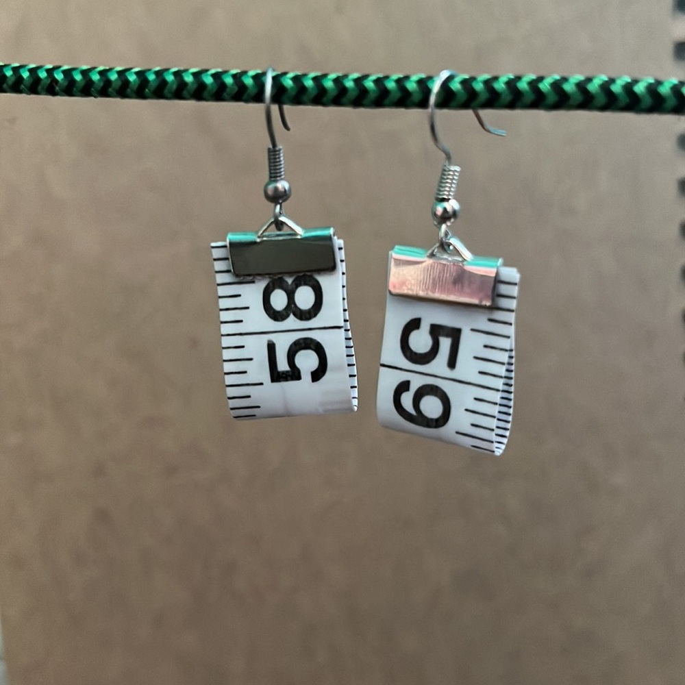New Tape measure earrings
